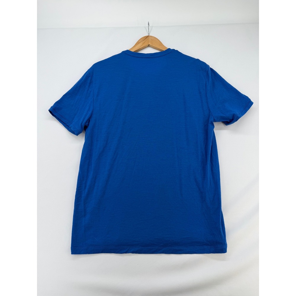 Icebreaker Mens Merino Wool Graphic T-Shirt Blue Fish Print Short Sleeve L - Picture 2 of 10